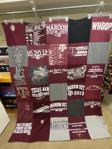 T-shirt quilt from texas a&m university by Karen from CO
