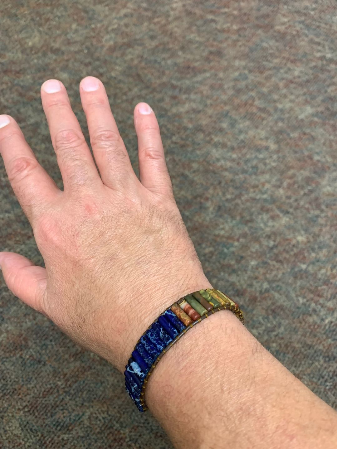 Customer photo review of Men's Warrior Jasper Bracelet