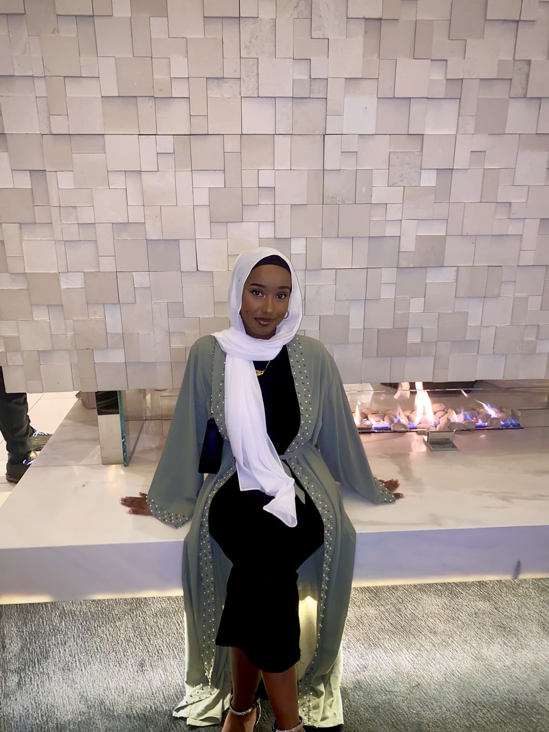 Customer photo review of Amirah Pearl Abaya - Minty