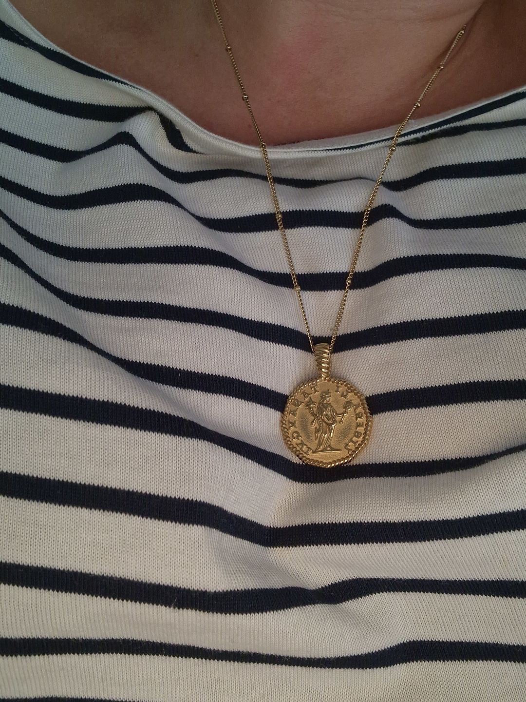 Customer photo review of Athena Coin Necklace
