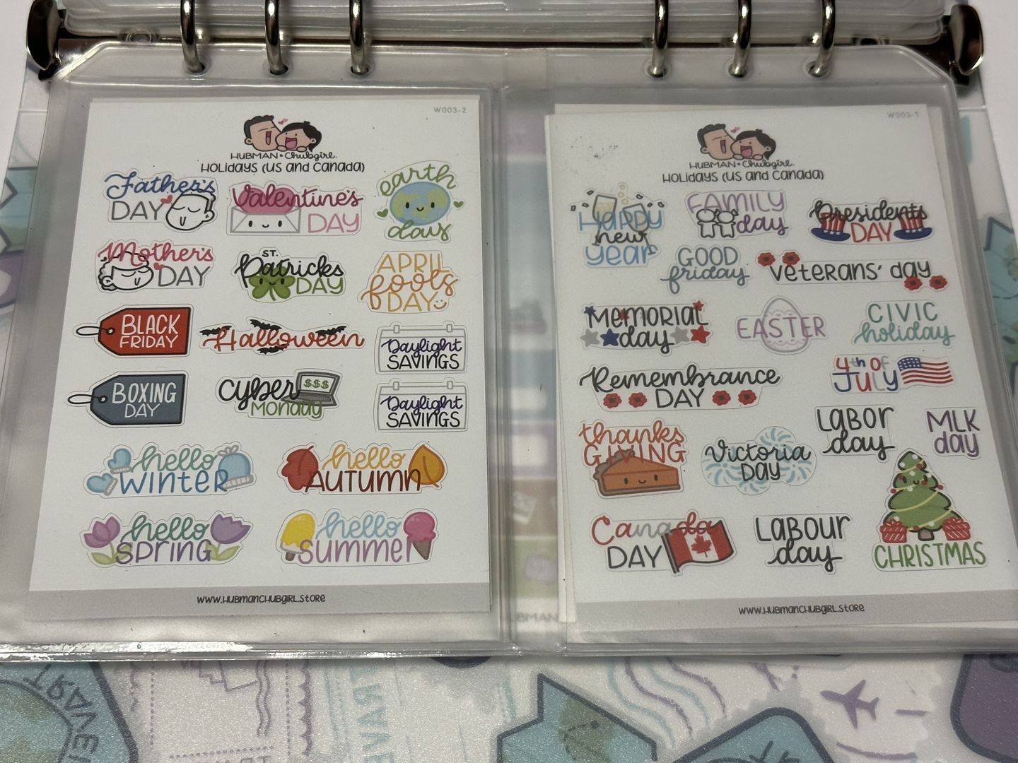 Customer photo review of Holidays Planner Stickers