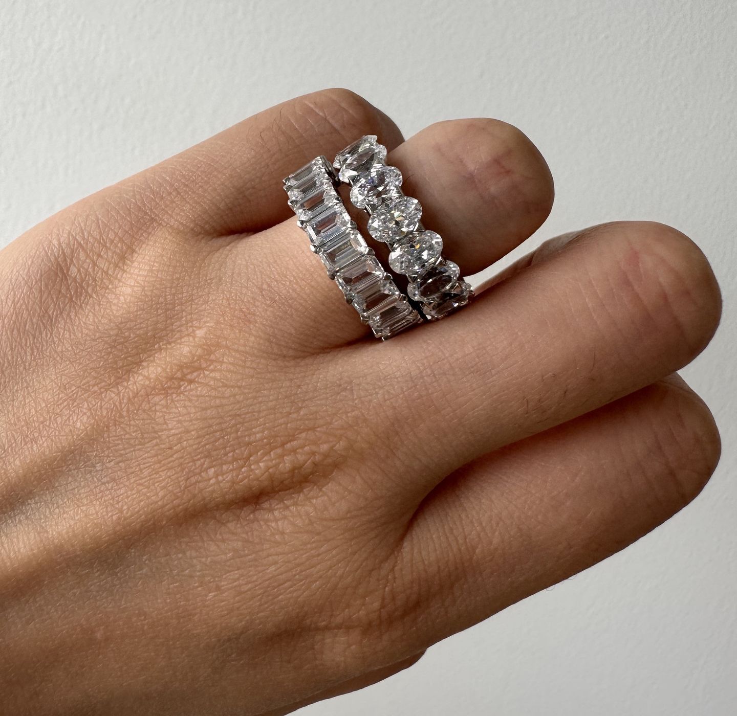 Customer photo review of Louily Eternity Simulated Diamond Wedding Band for Women