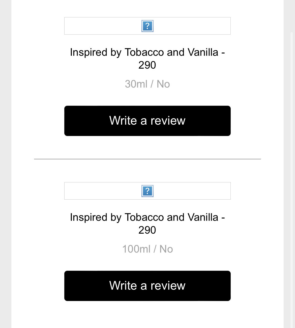 Customer photo review of Inspired by Tobacco and Vanilla - 290
