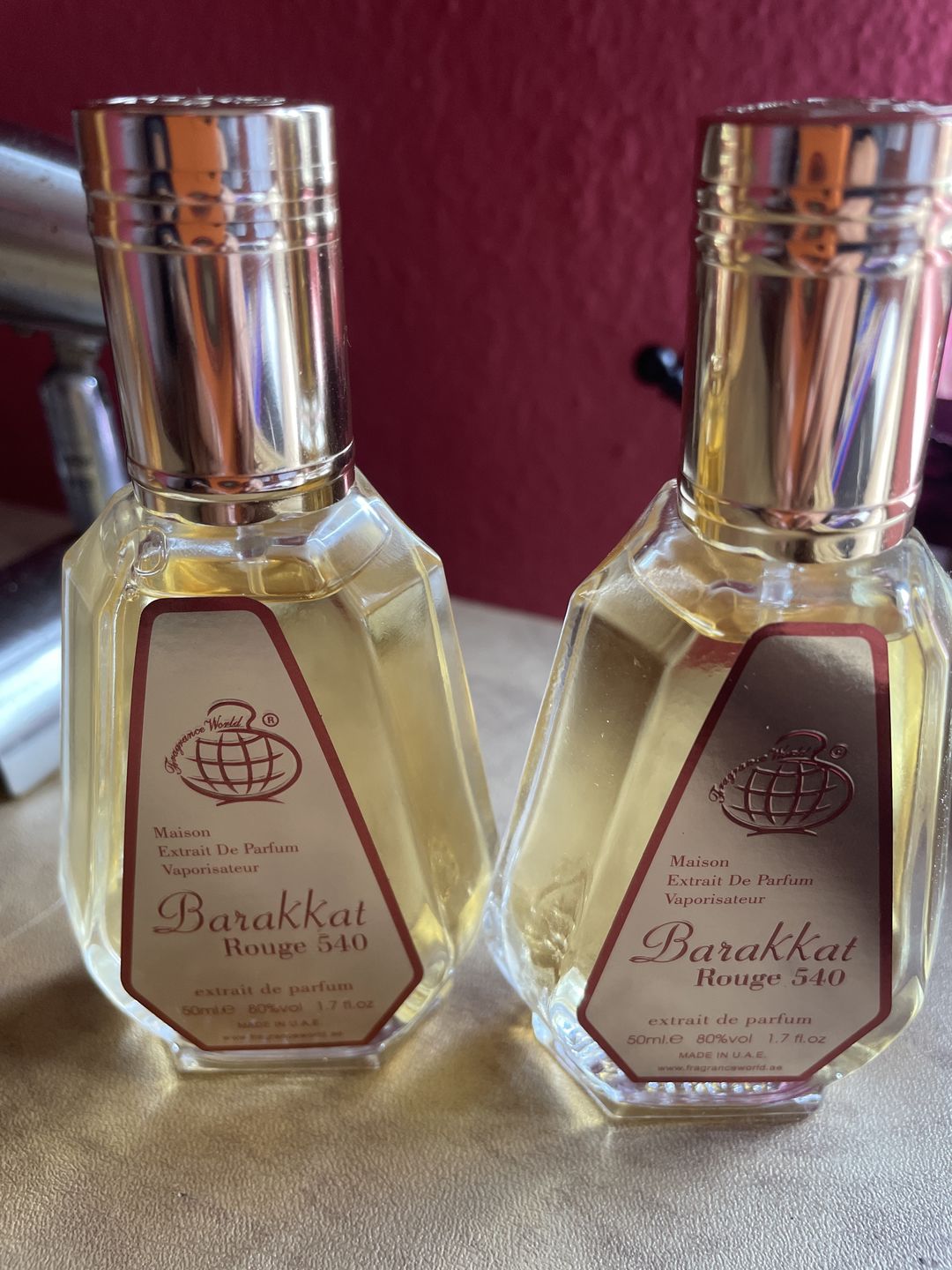 Customer photo review of Barakkat Rouge 540 Extrait edp 50ml