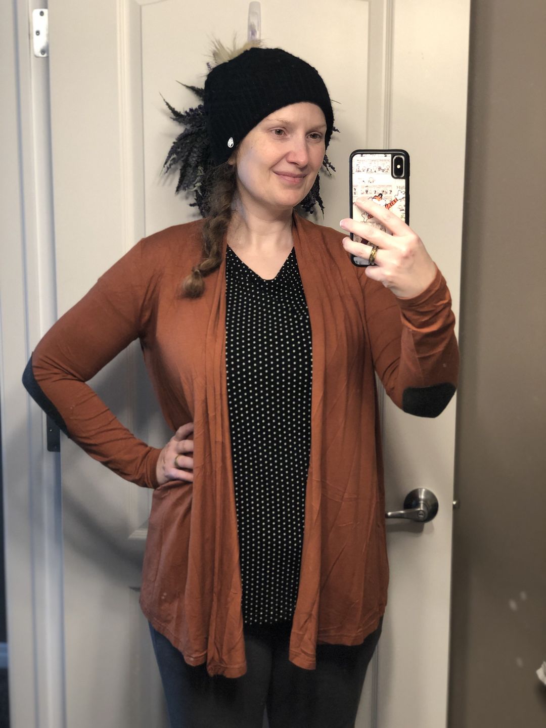 Customer photo review of *Pre-Sale* Layer Cardi with Patches