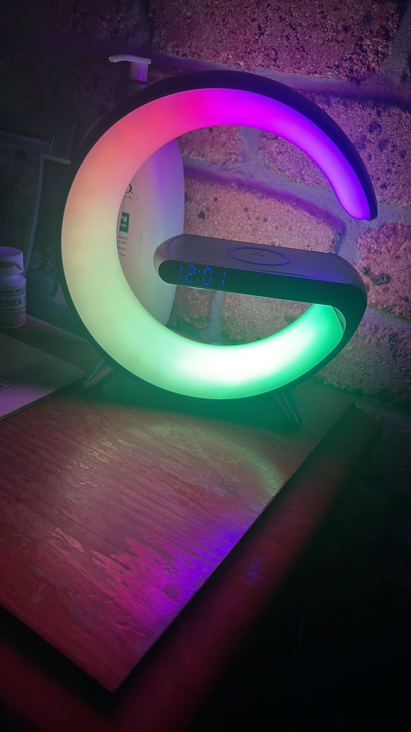 Customer photo review of LitLamp™ 4-in-1 Alarm Clock, Mood Light, Speaker & Wireless Charger