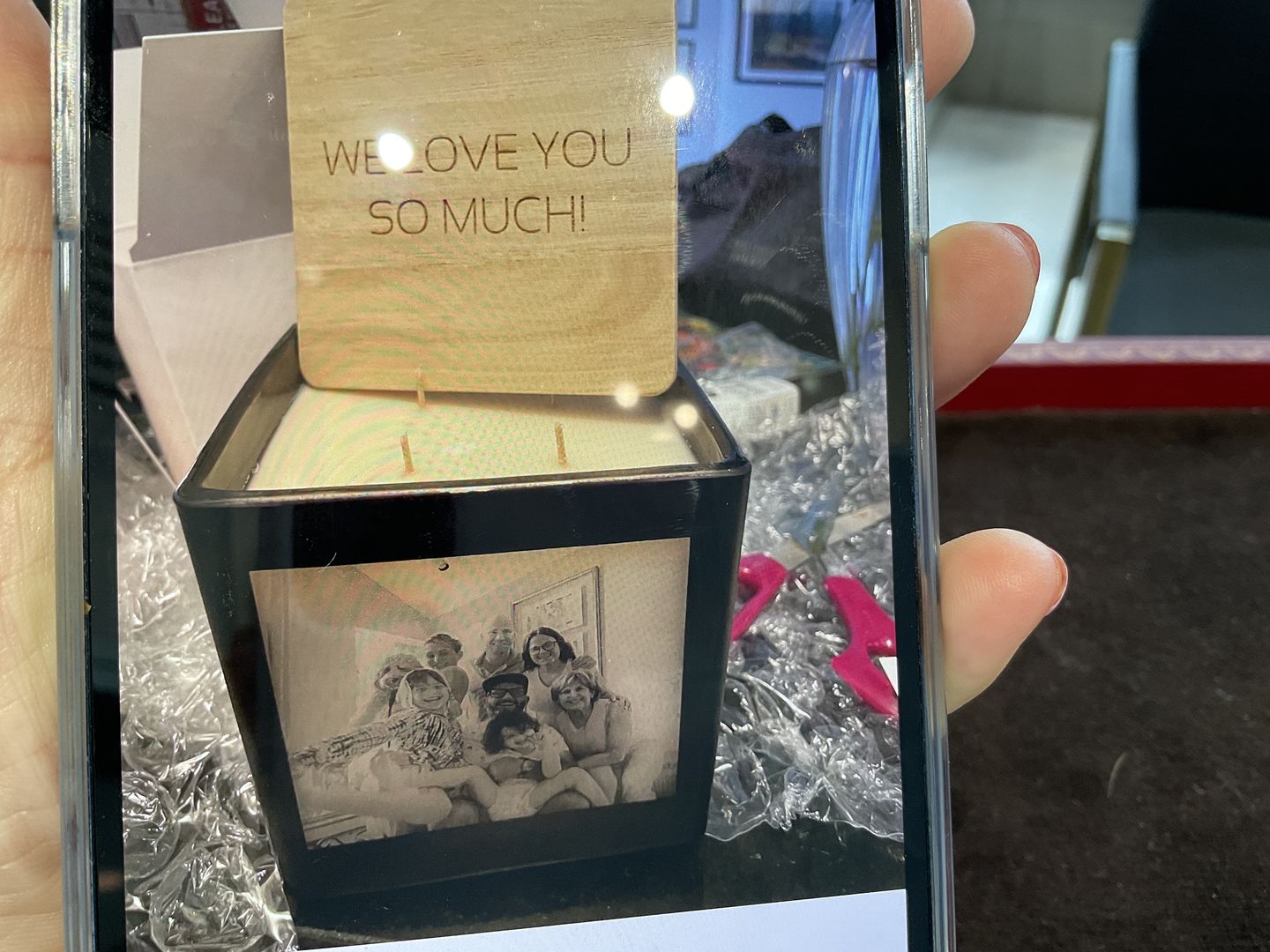 Customer photo review of UPLOAD YOUR PHOTO CANDLE