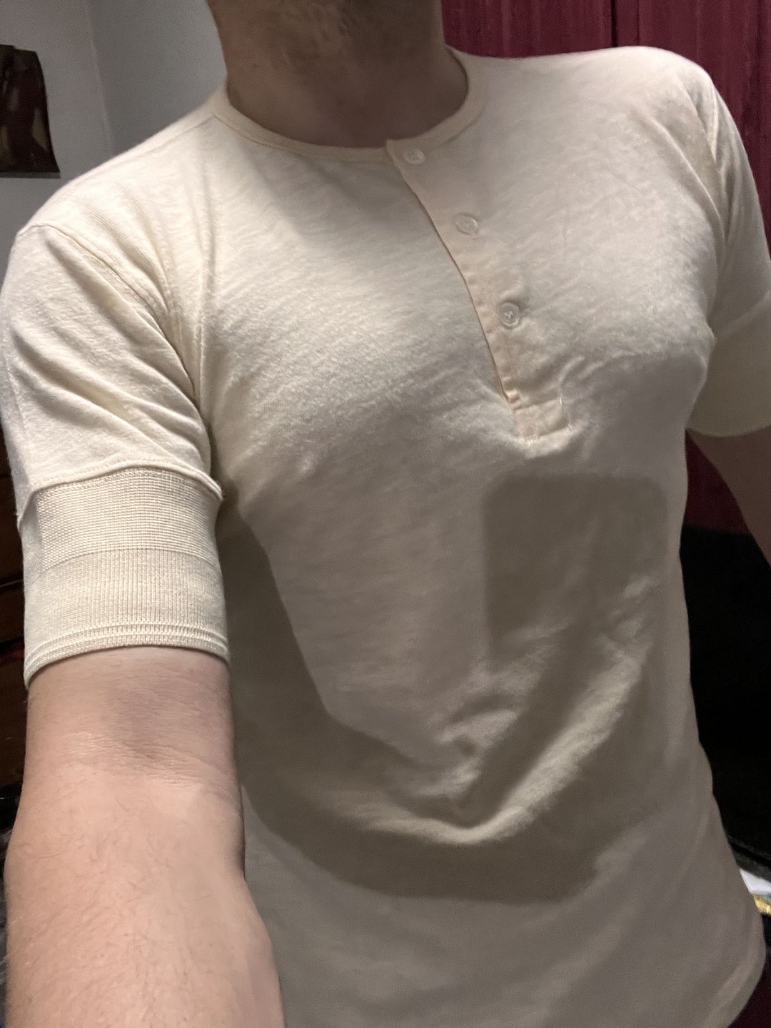 Customer photo review of 1890s Slub Cotton Henley T-Shirt