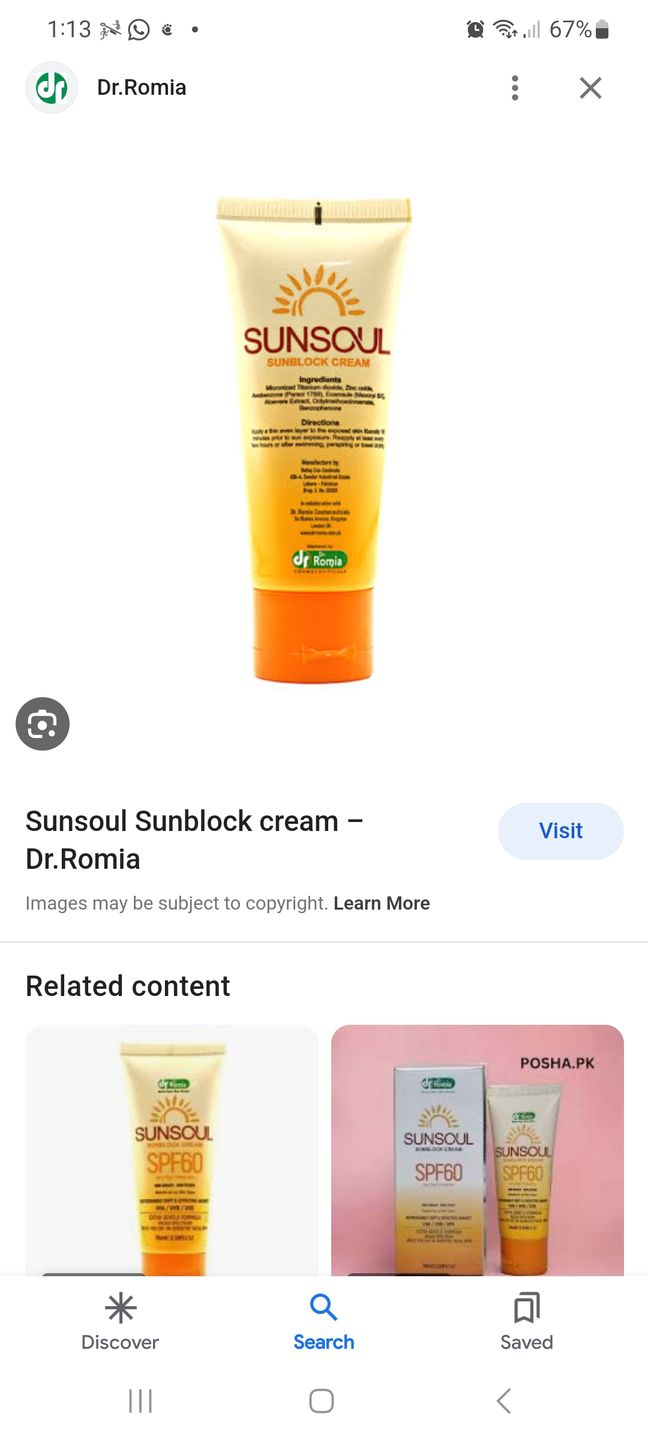 Customer photo review of Sunsoul Sunblock cream