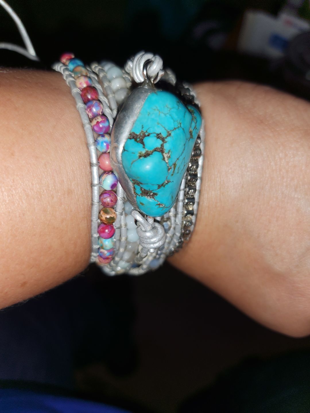 Customer photo review of Healing Turquoise Protection Wrap Bracelet
