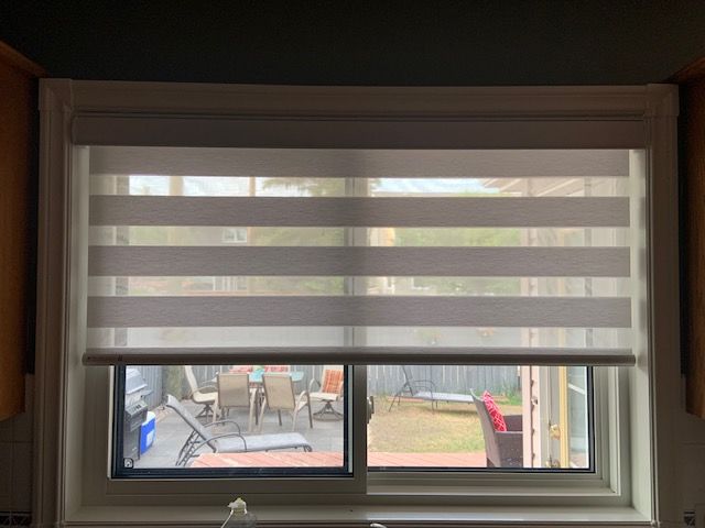 Customer photo review of SmartWings Motorized Zebra Shades 60% Blackout Translucent 75mm Eloise