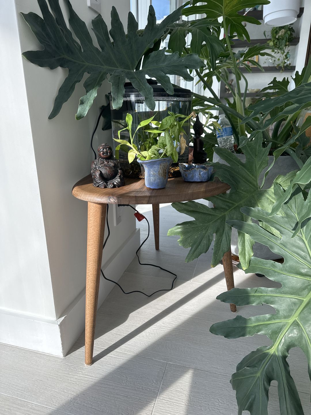 Customer photo review of Ercol Style Solid Walnut Set of Three Nesting Table