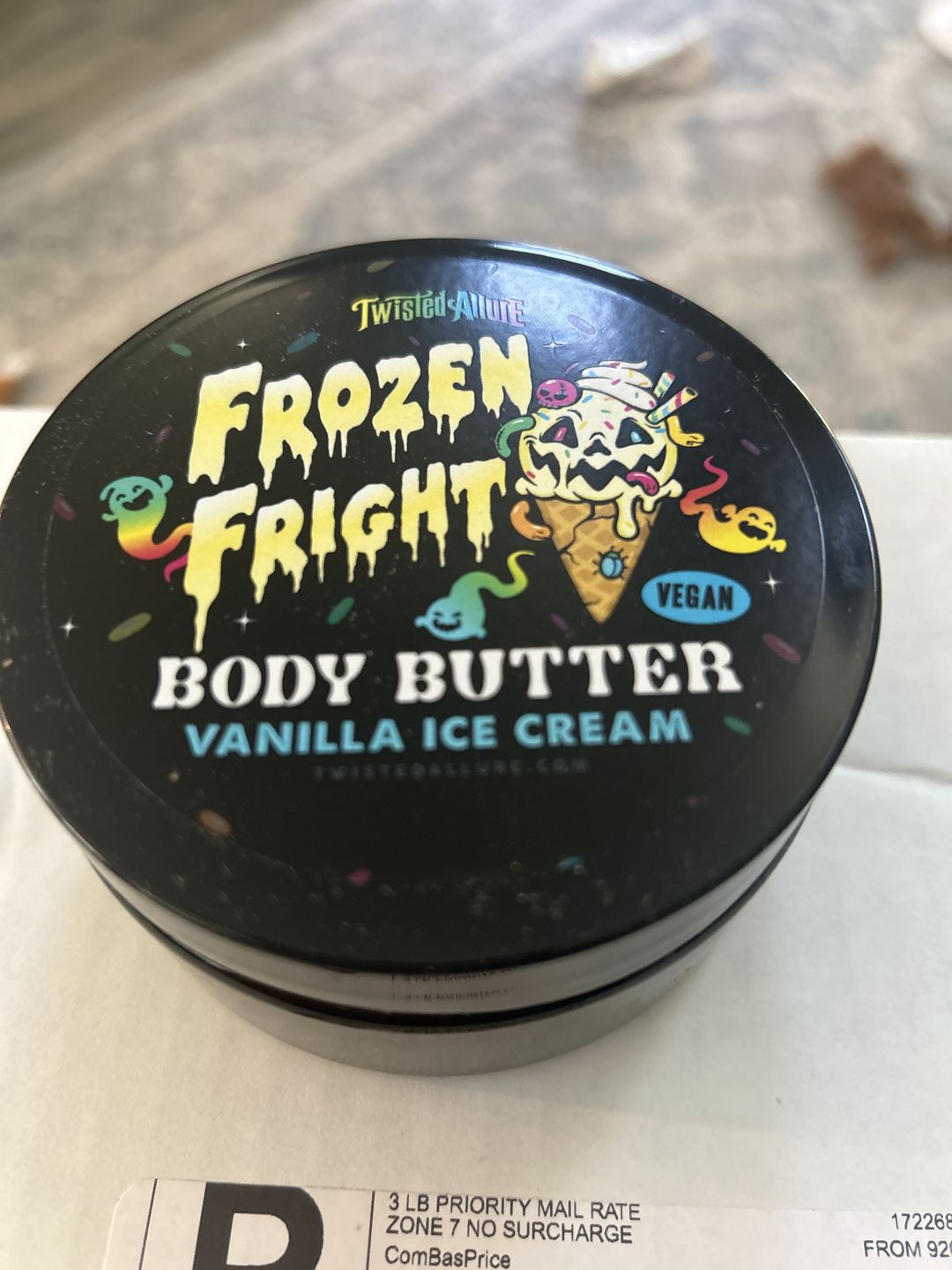 Customer photo review of Frozen Fright Body Butter (Vanilla ice cream)