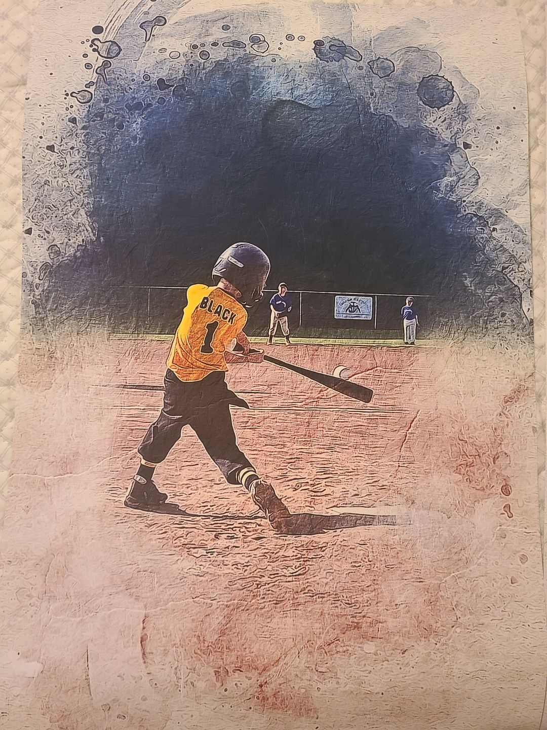 Customer photo review of Personalized baseball photo Painting