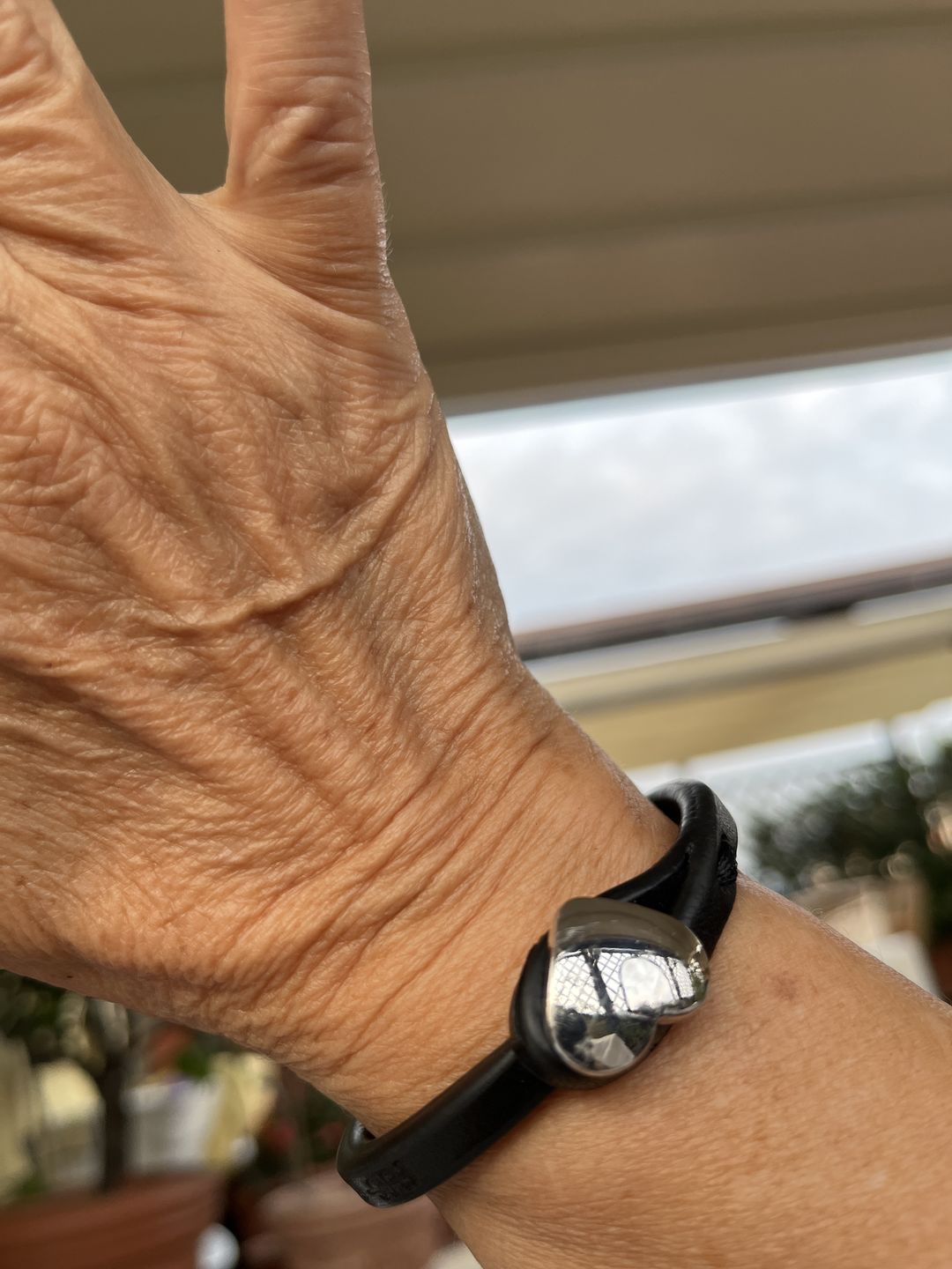 Customer photo review of Bracciale pelle Cuore Mio Palladio Tulsi