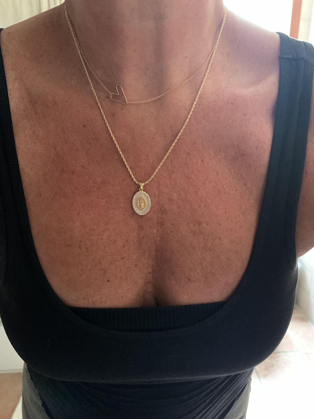 Customer photo review of Holy Mother Mary Necklace
