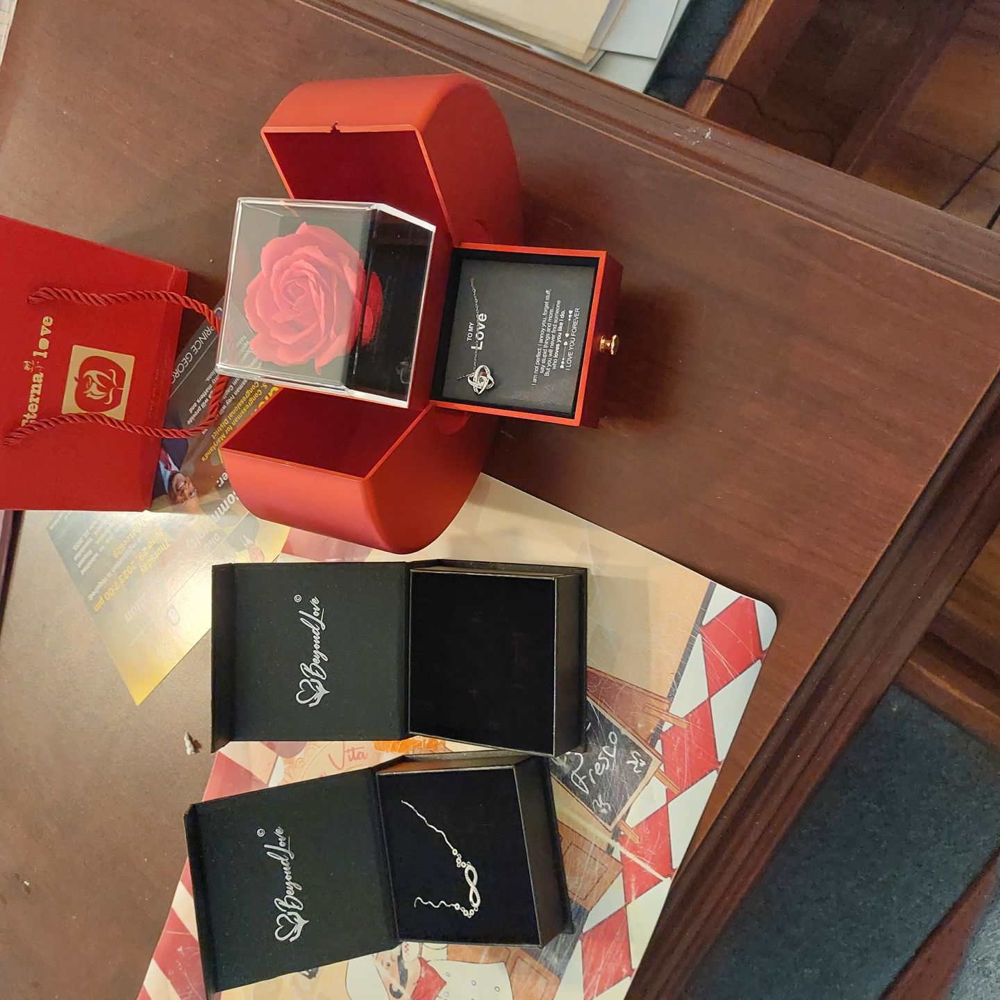 Customer photo review of White Gold Necklace - With Real Rose - To My Love