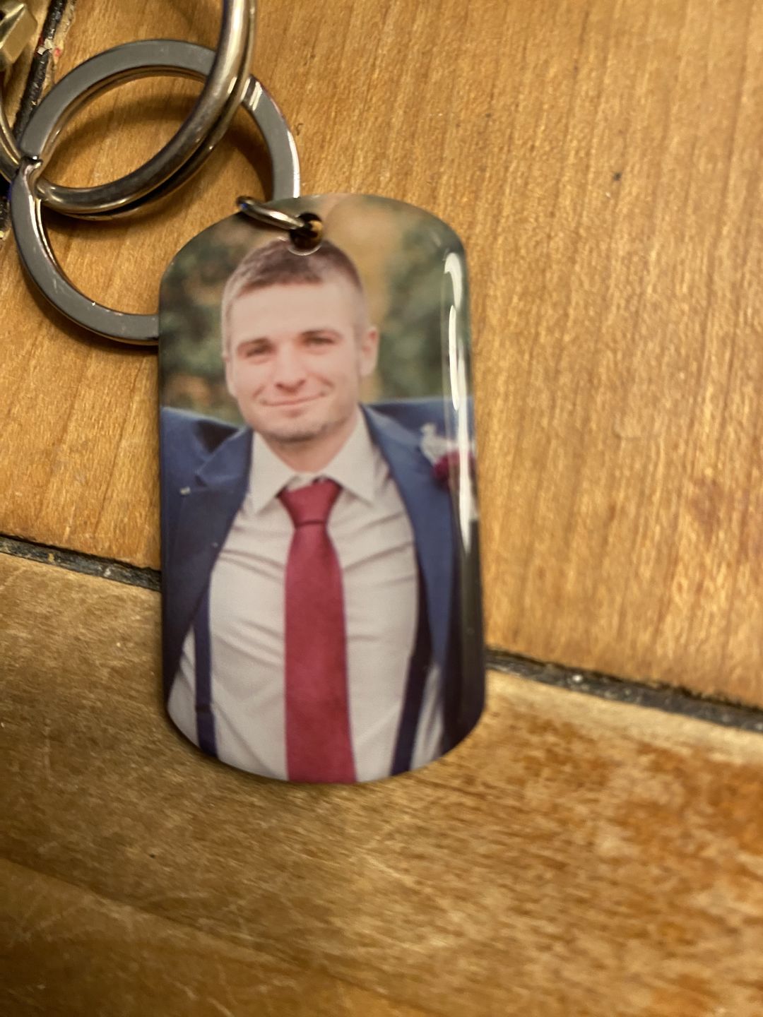 Customer photo review of I Will Carry You With Me Until, Personalized Keychain, Memorial Gifts, Custom Photo