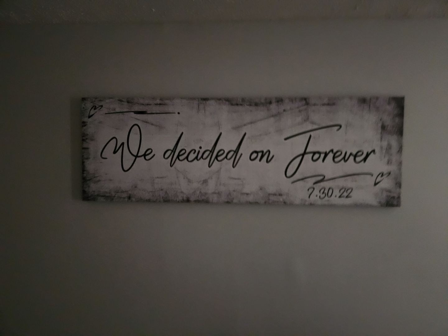 Customer photo review of Personalized "We Decided On Forever" Premium Panoramic Canvas