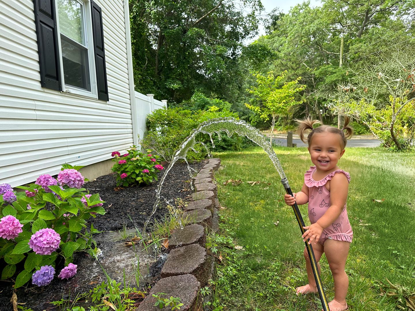 Customer photo review of Cherries Baby Swimsuit