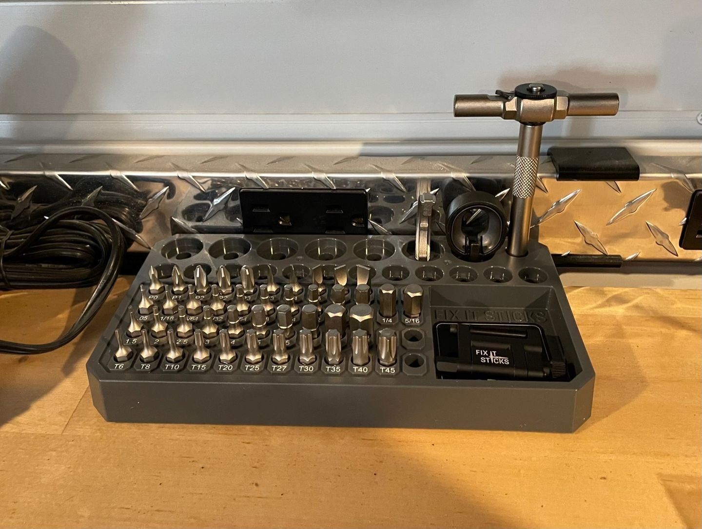 Customer photo review of Benchtop Storage Base with 43 piece Bit Pack