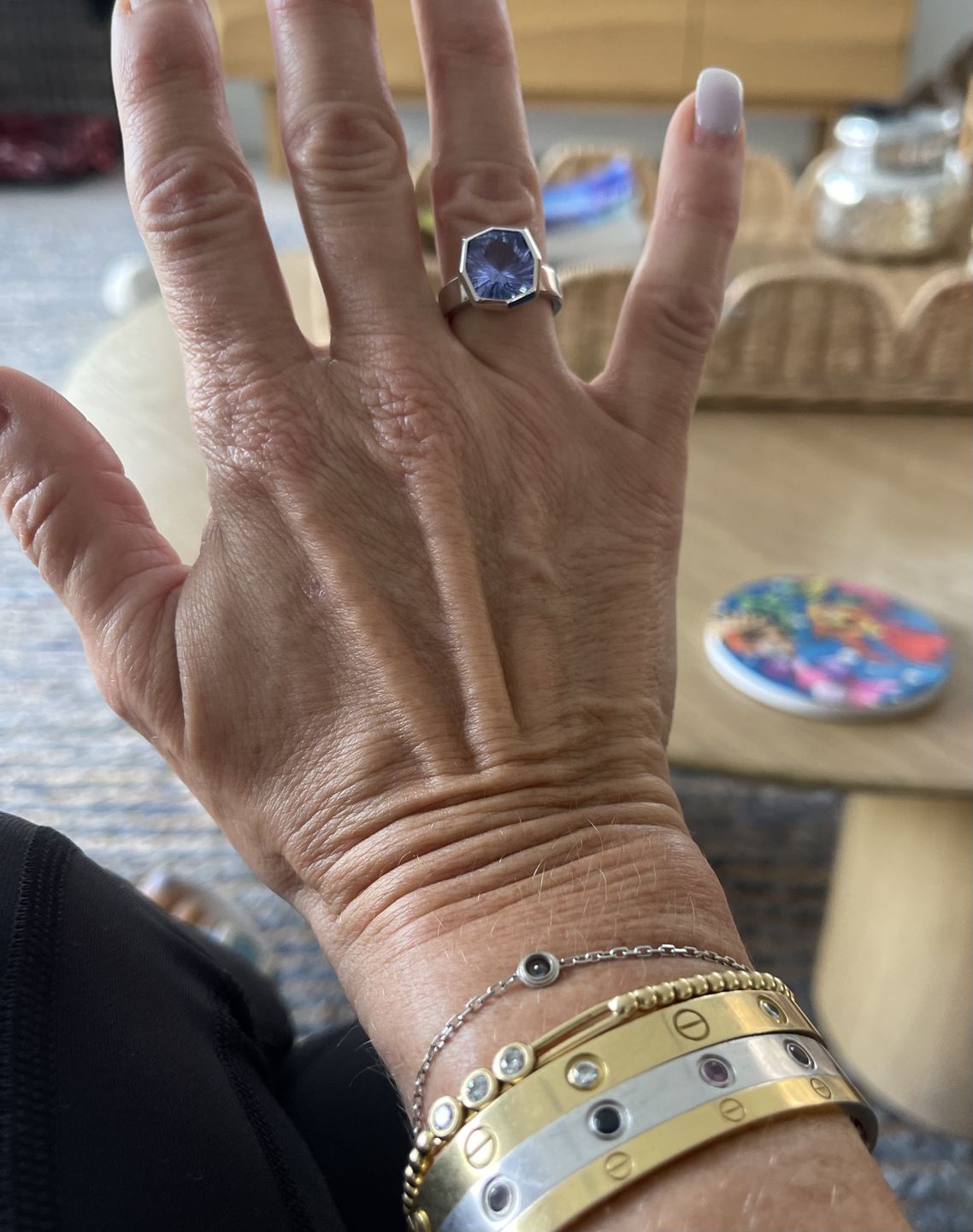 Customer photo review of Custom Listing - Tanzanite & Platinum Ring var 2