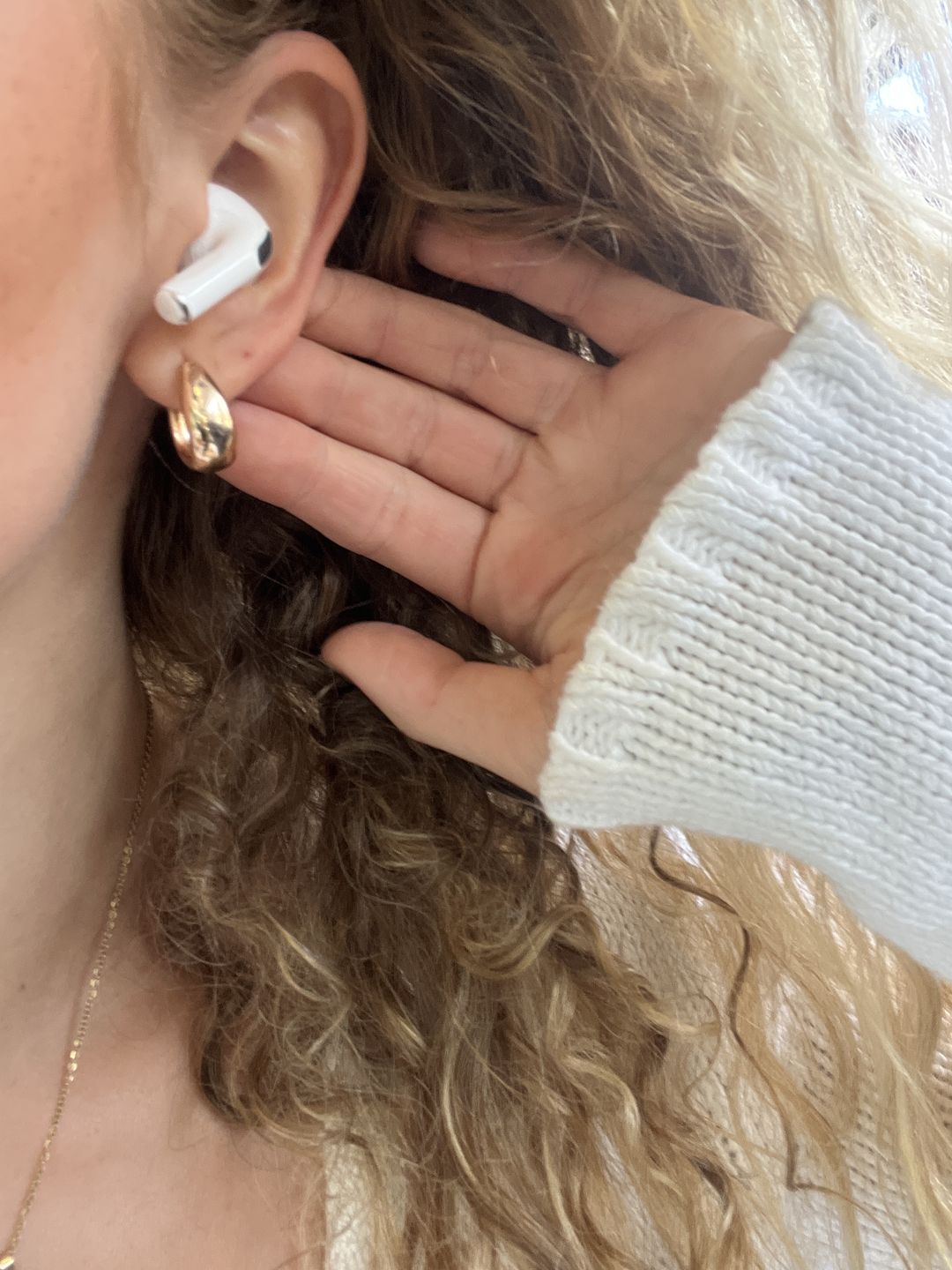 Customer photo review of Classic Wide Hoop Earring - Gold