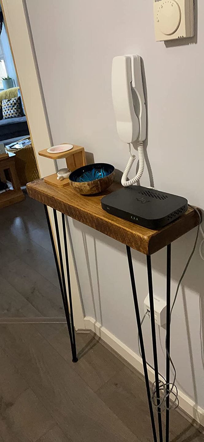 Customer photo review of Console Table 20cm Depth | Hairpin Leg