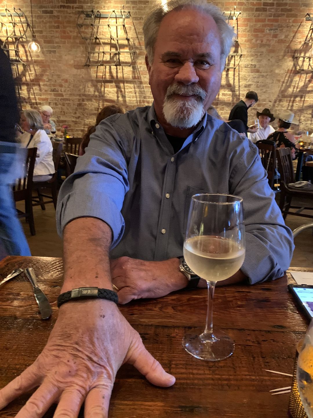 Customer photo review of 12mm Black Leather Bracelet