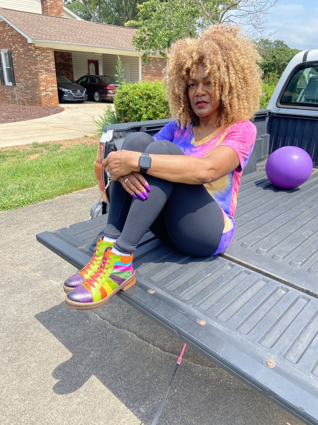 Customer photo review of Retro Hand-polished Rainbow Ankle Boots