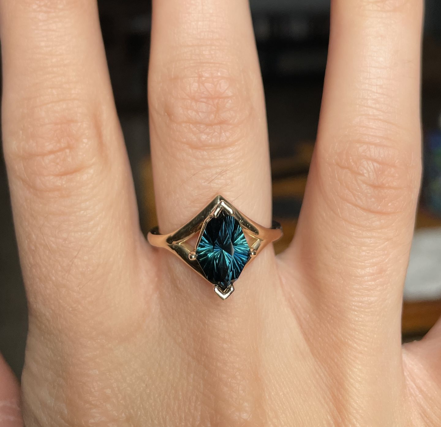 Customer photo review of 3.3 Carat Inky Blue Kenyan Sapphire Kite - 11x7.8mm Octagonal Fantasy Kite Design