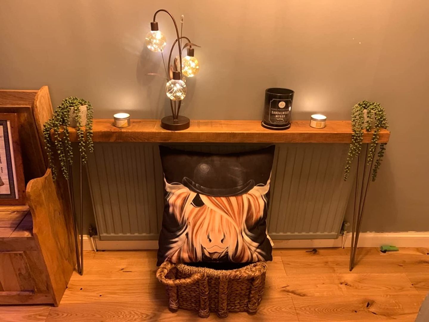 Customer photo review of Console Table 20cm Depth | Hairpin Leg