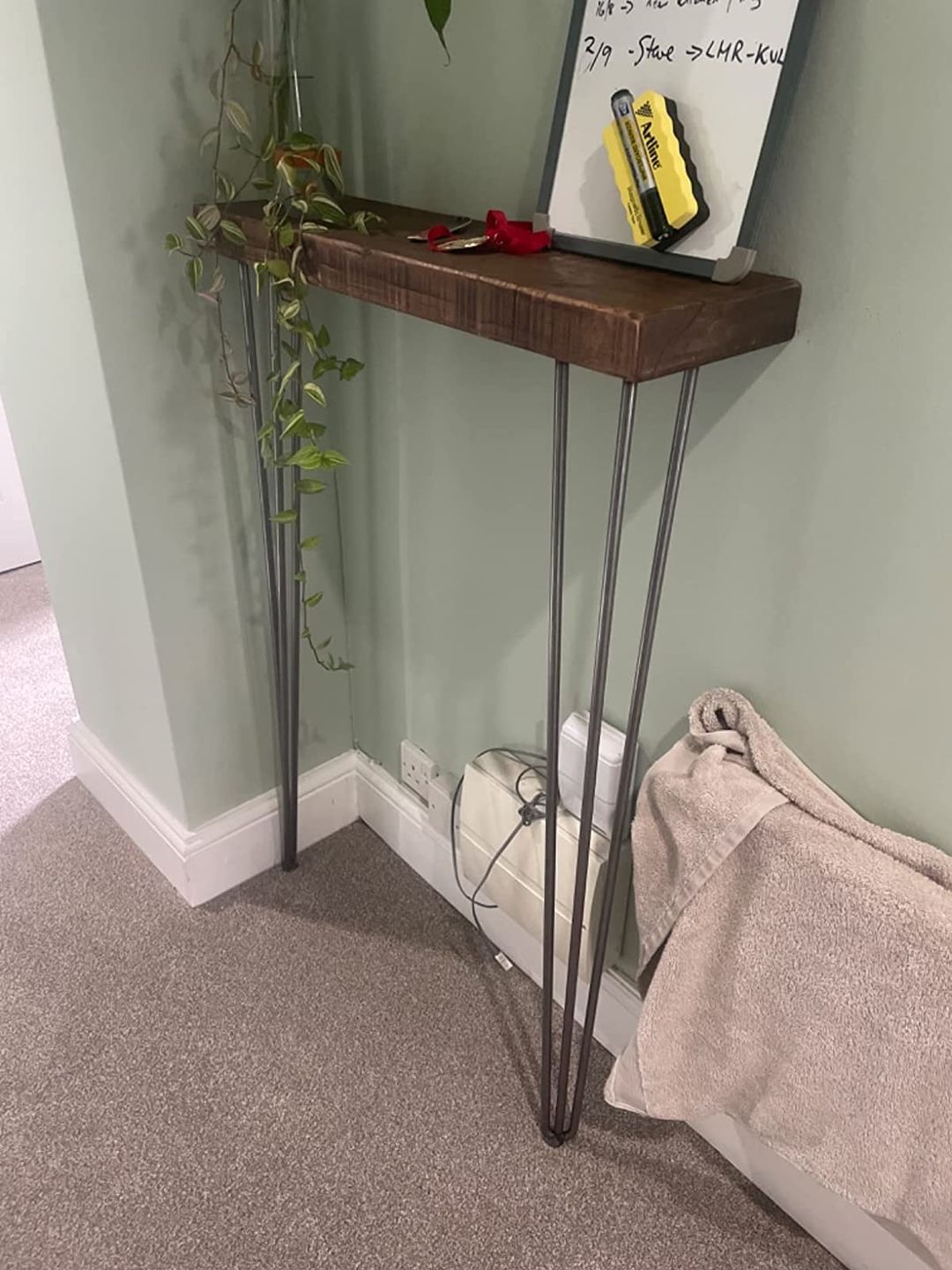 Customer photo review of Console Table 20cm Depth | Hairpin Leg