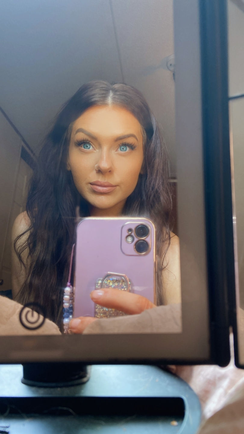 Customer photo review of Amazonia Antarctic Blue Prescription Colored Contact Lenses