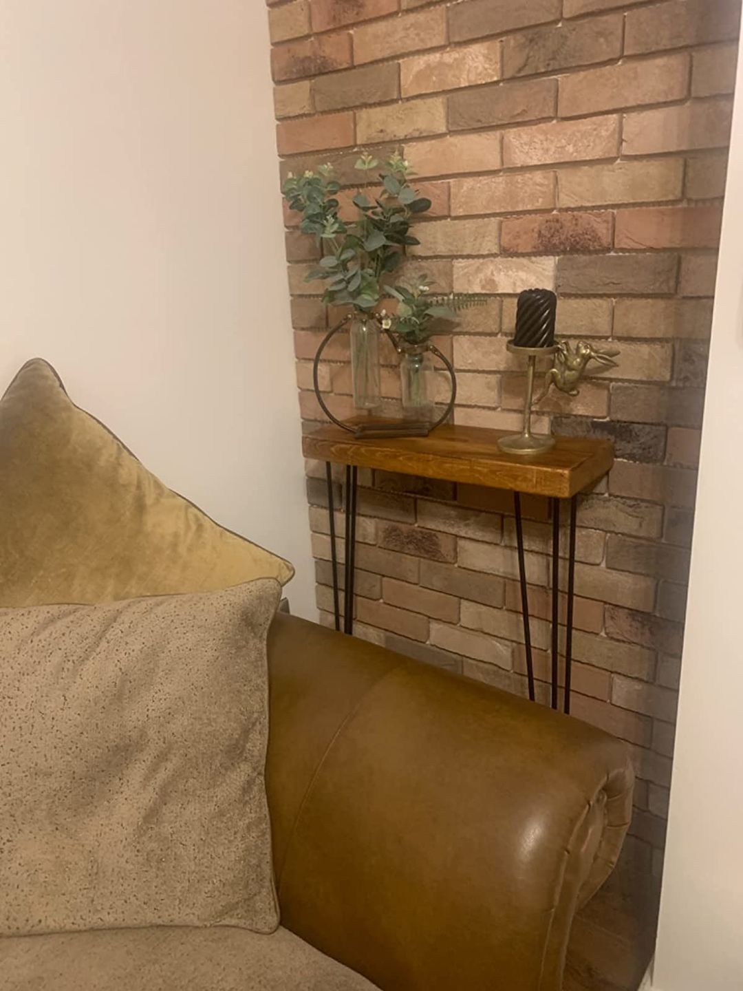 Customer photo review of Console Table 20cm Depth | Hairpin Leg