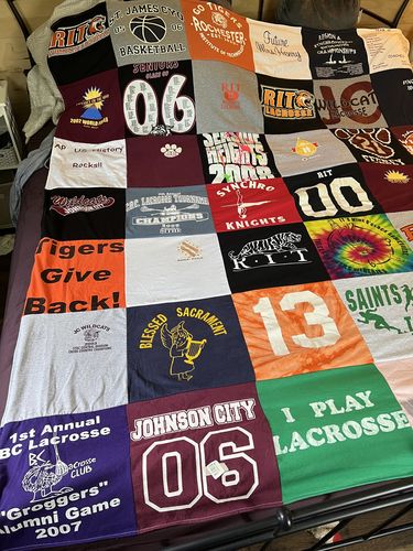 T-shirt quilt featuring rochester institute of technology lacrosse by Nicole from NY