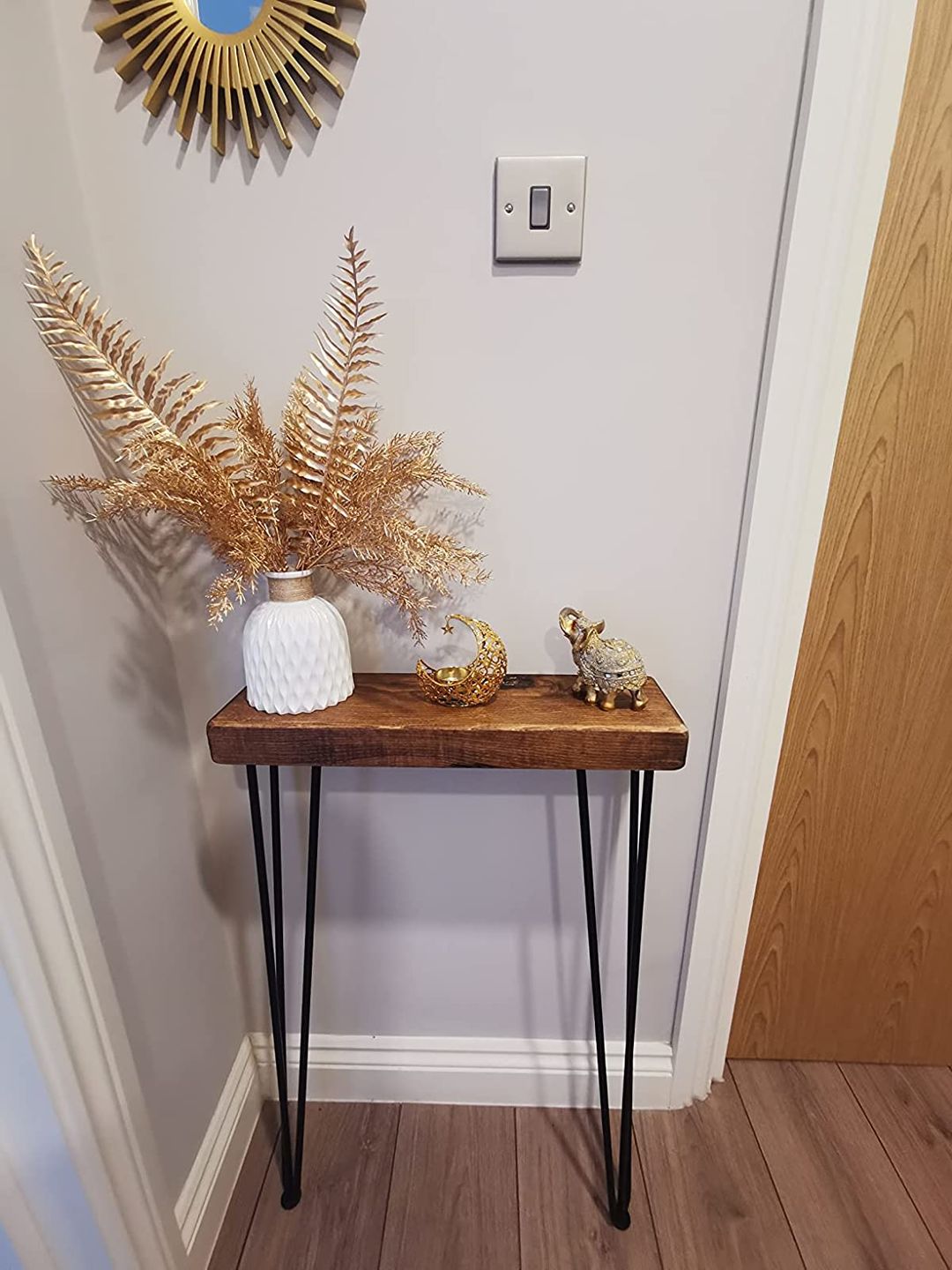 Customer photo review of Console Table 20cm Depth | Hairpin Leg