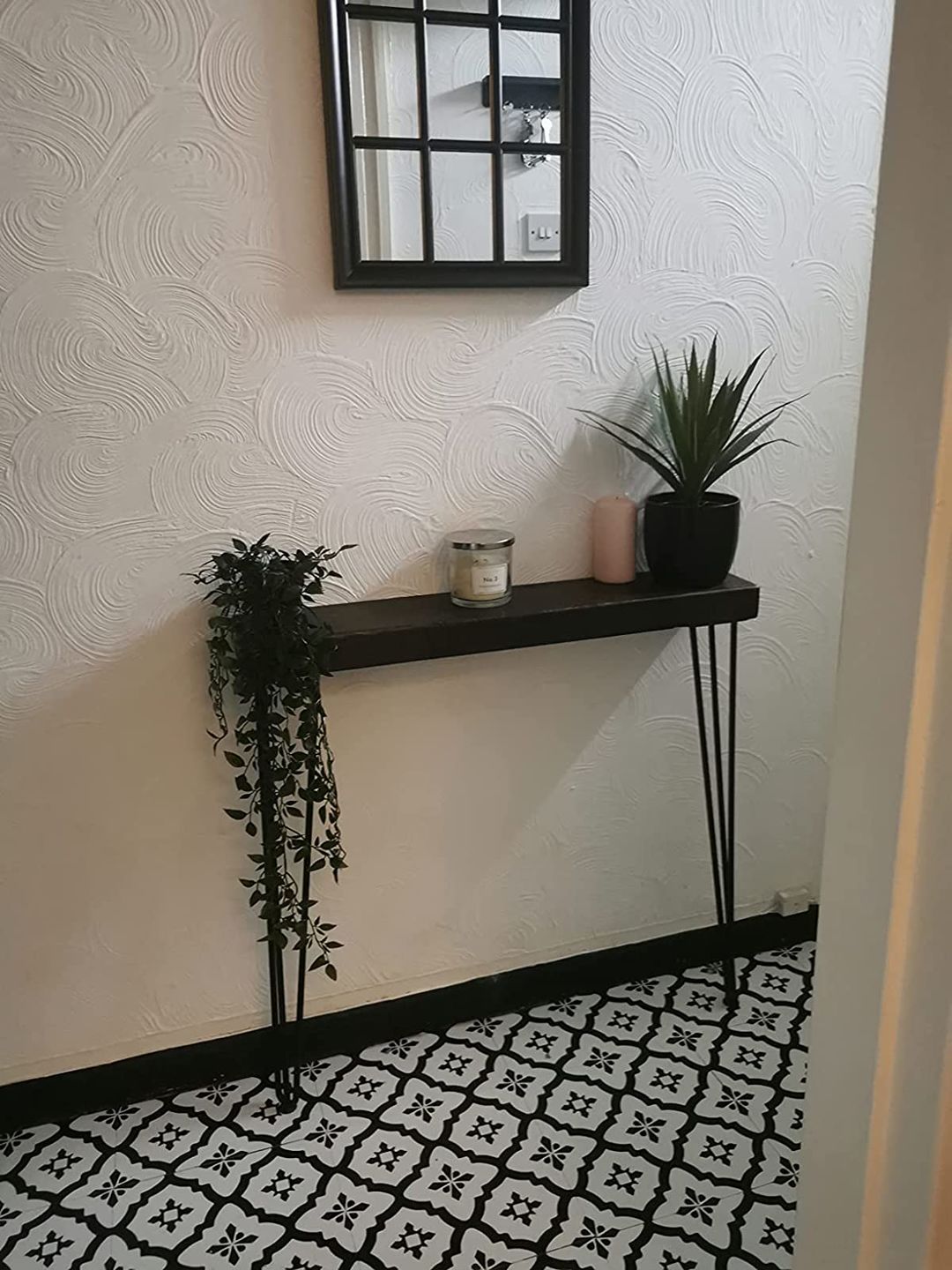 Customer photo review of Console Table 20cm Depth | Hairpin Leg
