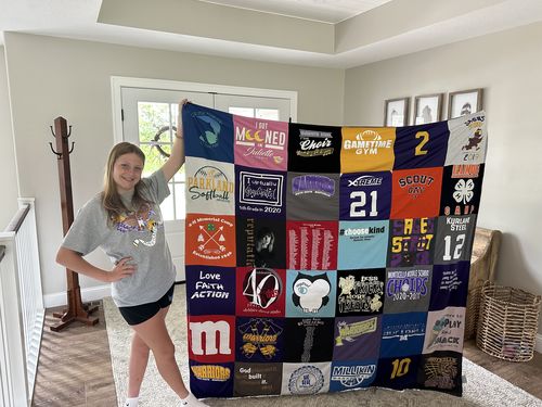 T-shirt quilt from millikin university by Natasha from IL