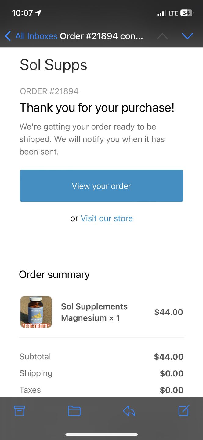 Customer photo review of Sol Supplements Magnesium