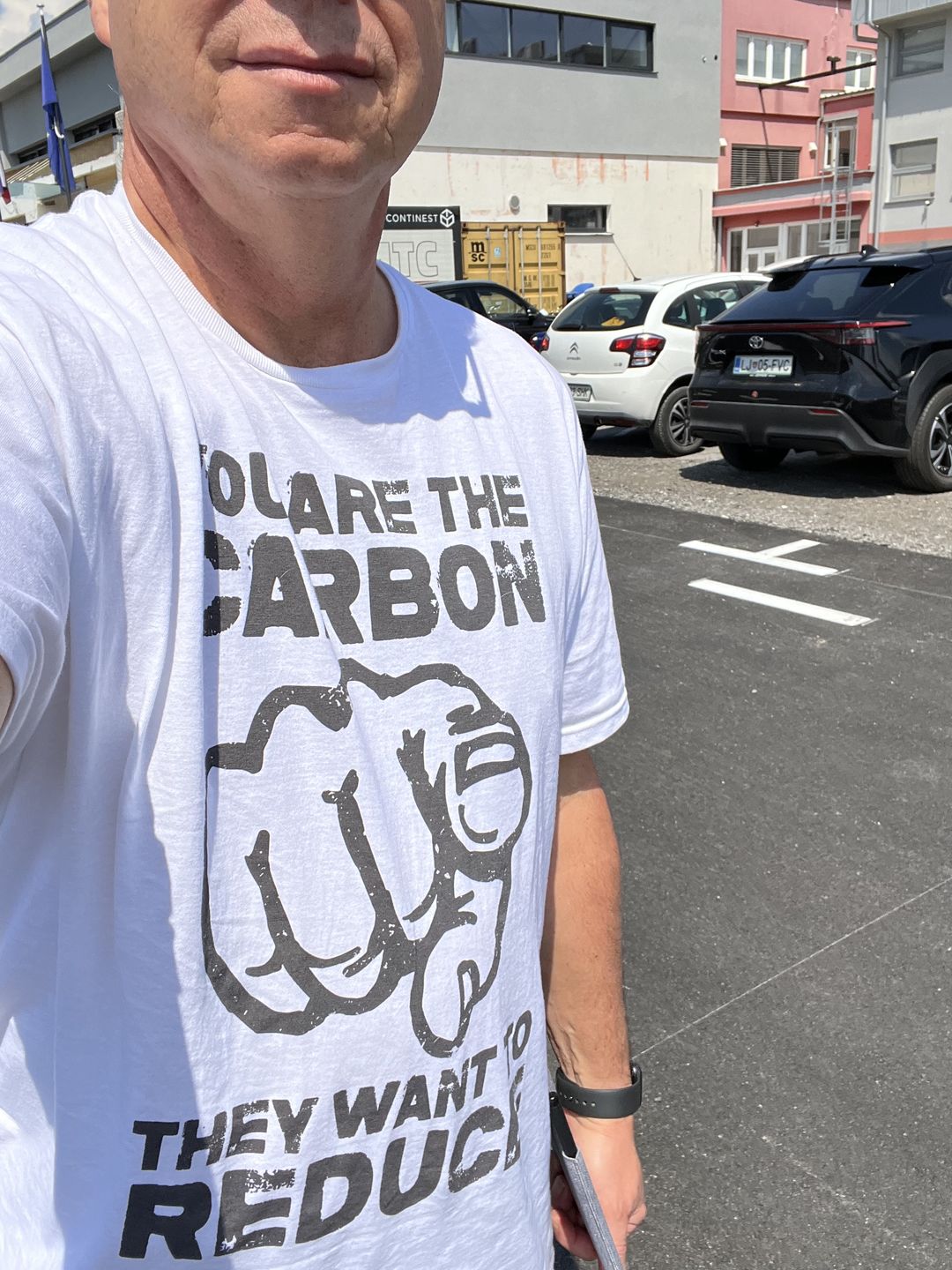 Customer photo review of "You Are The Carbon They Want To Reduce" T-Shirt