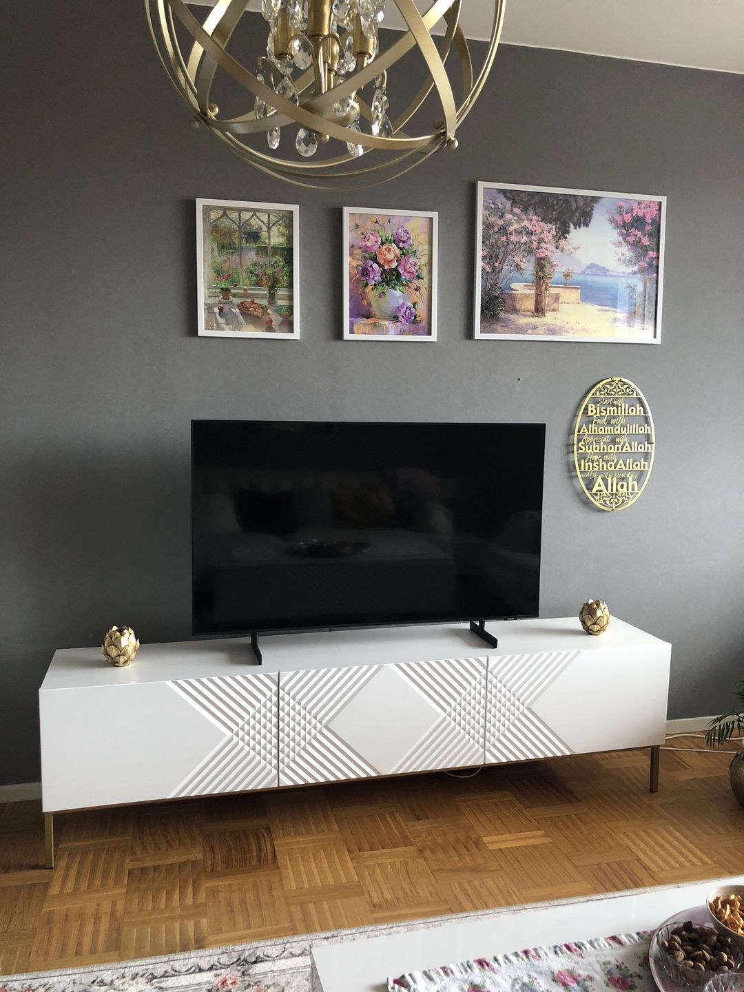 Customer photo review of Start with Bismillah End with Alhamdulillah Appreciate SubhanAllah Hope with InshAllah life Will be Blessed by Allah Metal Islamic Wall Art