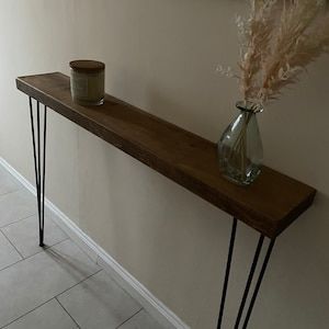 Customer photo review of Console Table 20cm Depth | Hairpin Leg