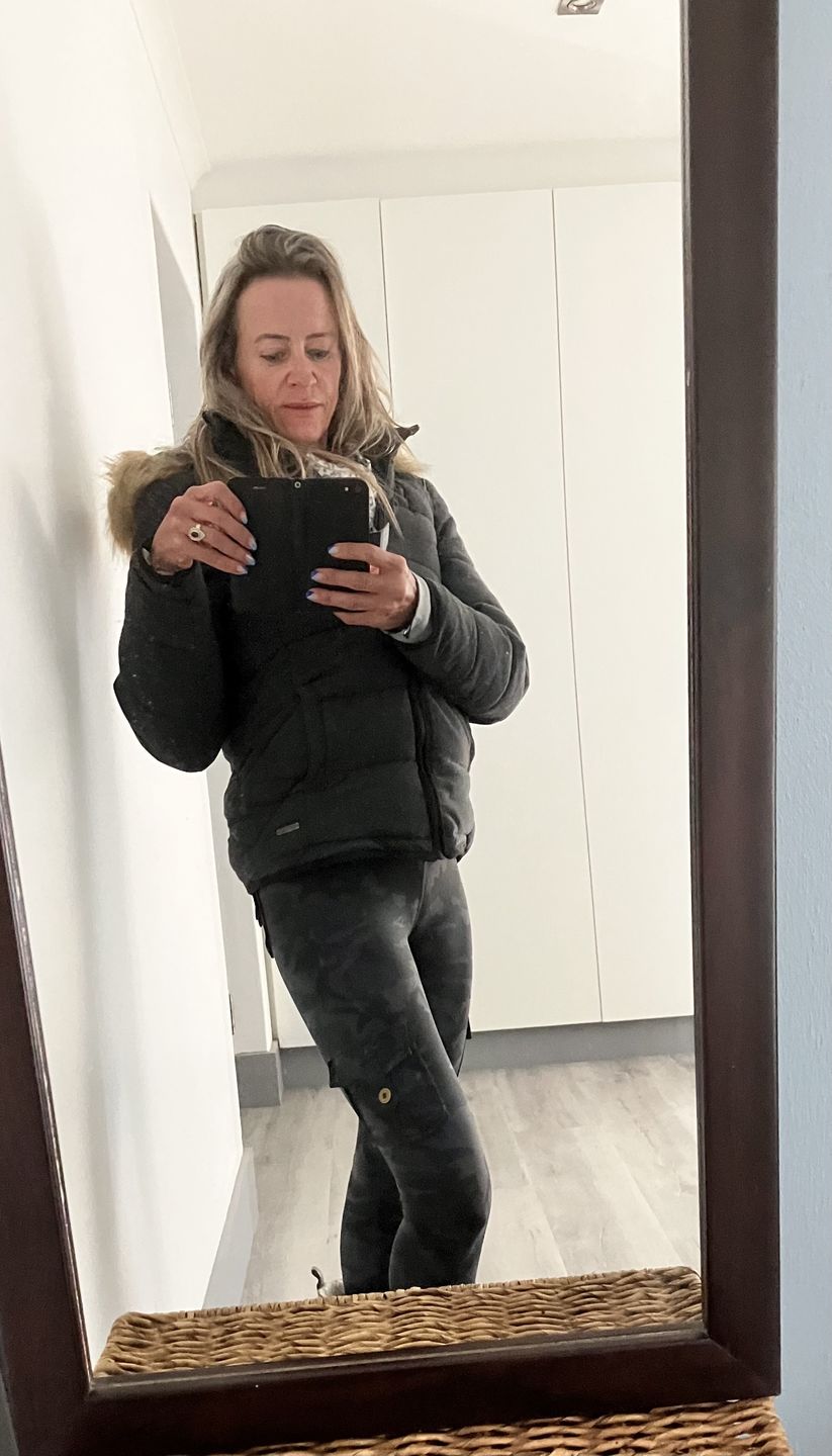Customer photo review of Shapewear TNG Cargo Leggings -  Black Camo