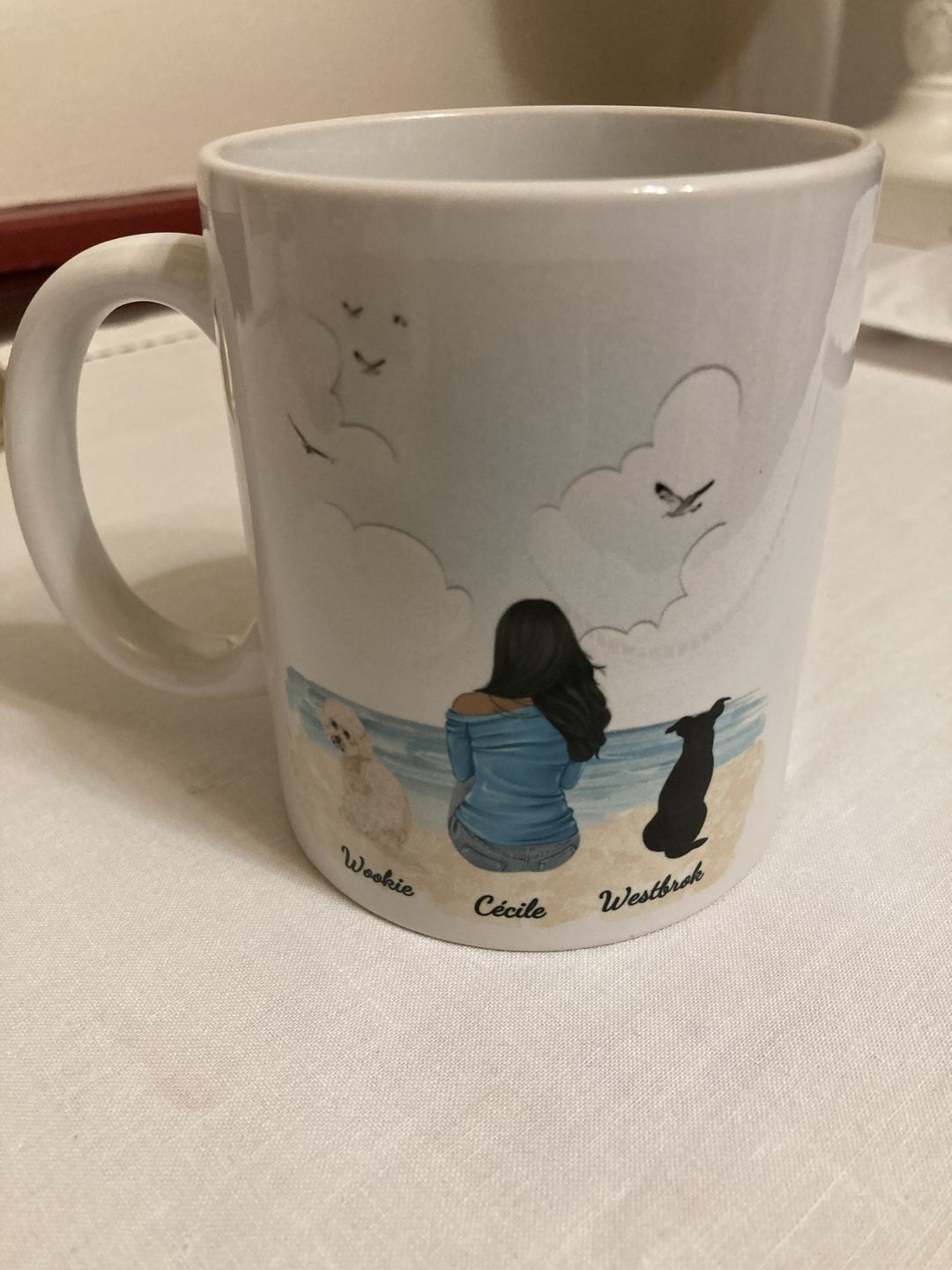 Customer photo review of Femme avec chien - Mug personnalisé