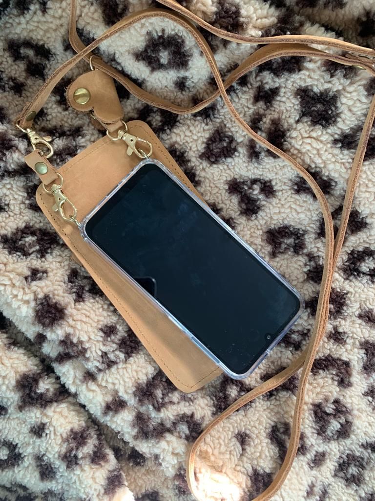 Customer photo review of Leather Purse & Strap (Fudge)