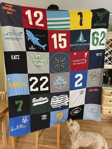 T-shirt quilt featuring ports f.c. by Cheryl from MA