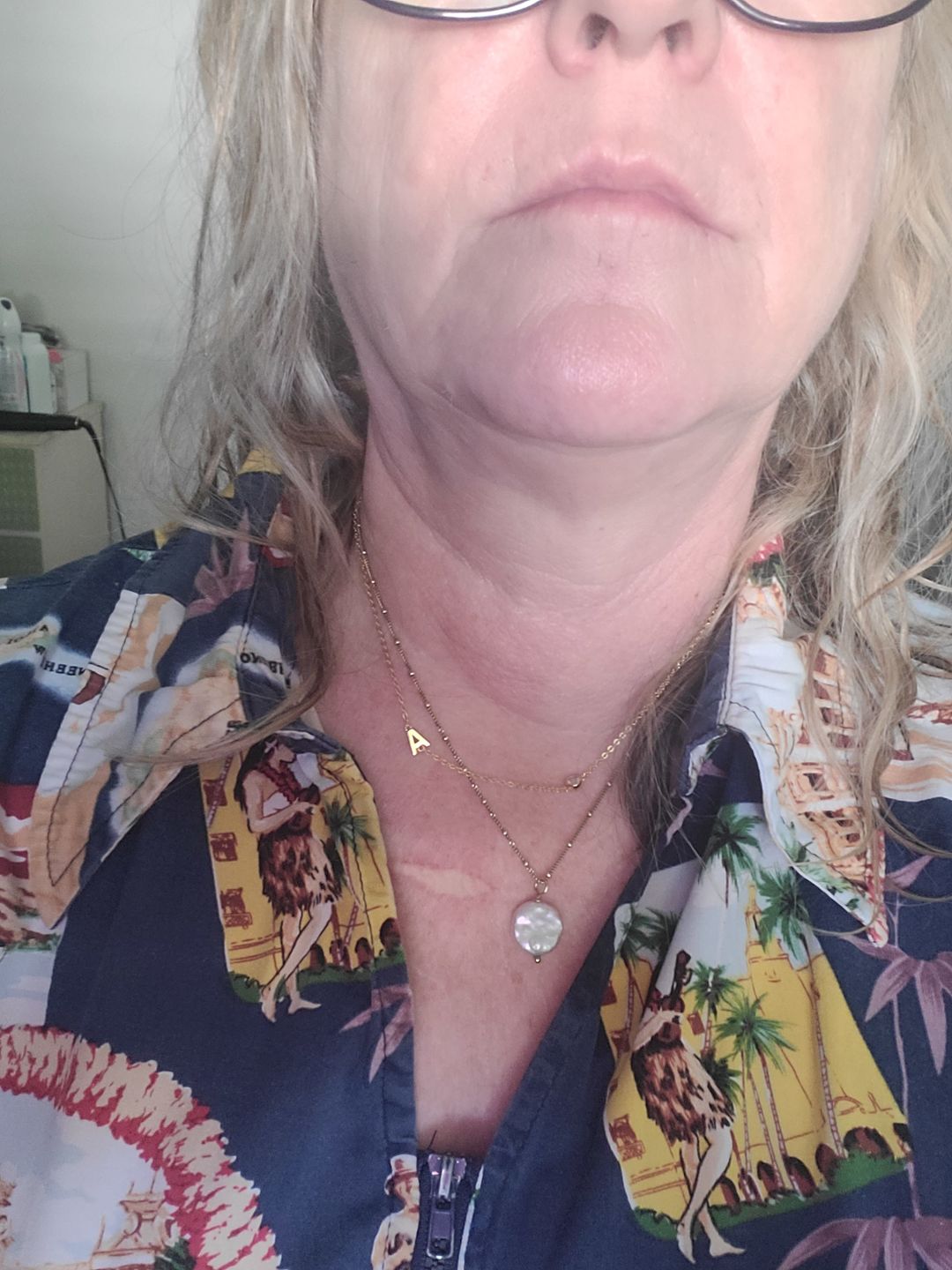 Customer photo review of Sideways Pave Single Letter Necklace