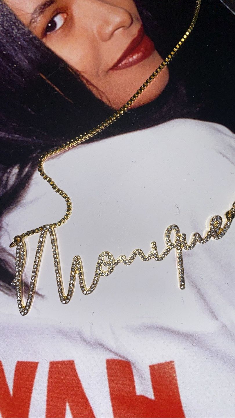 Customer photo review of Luxe Crystal Custom Necklace