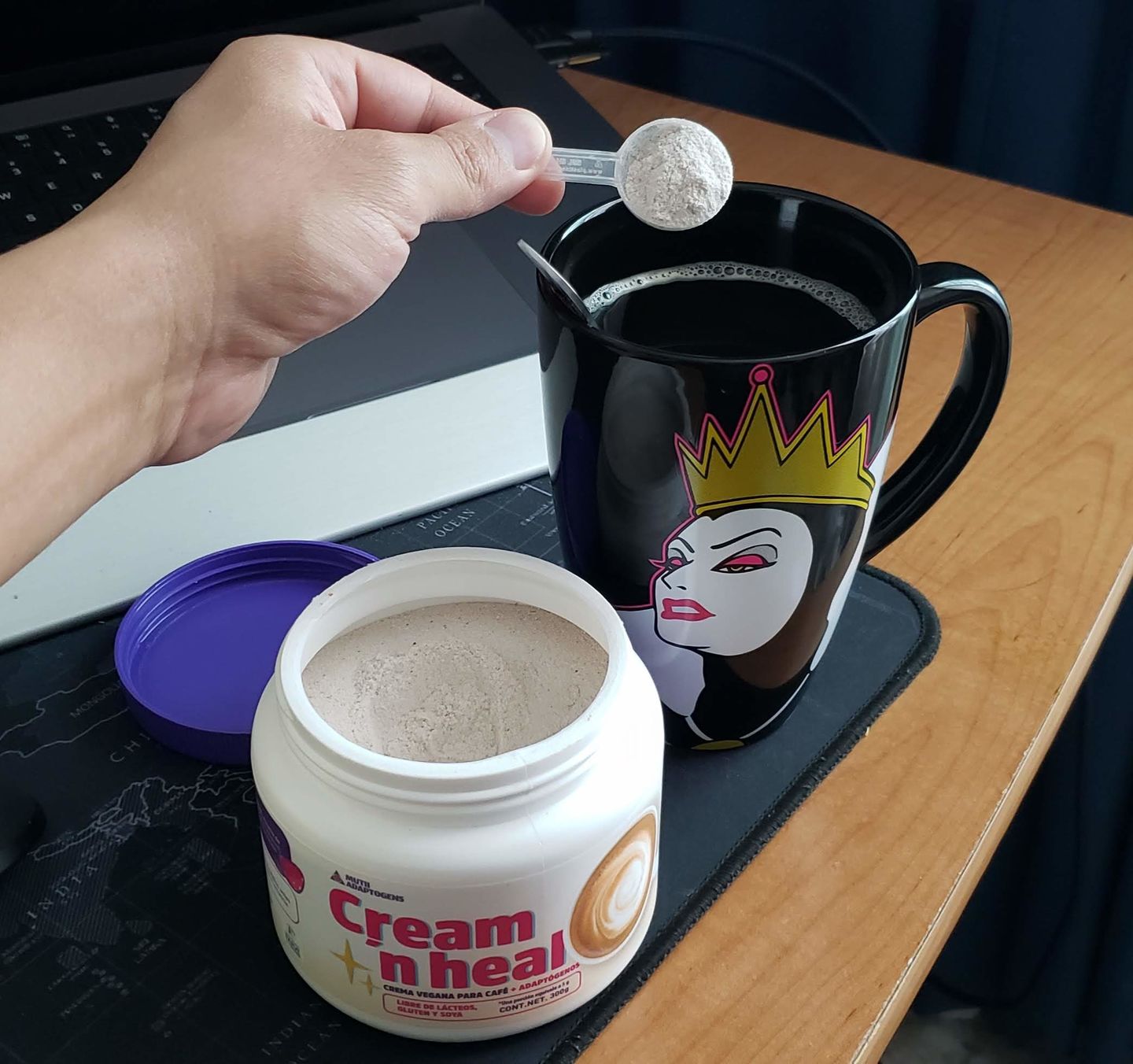 Customer photo review of Cream ‘n heal: Sustituto vegano de crema para café con adaptógenos 300 grs.